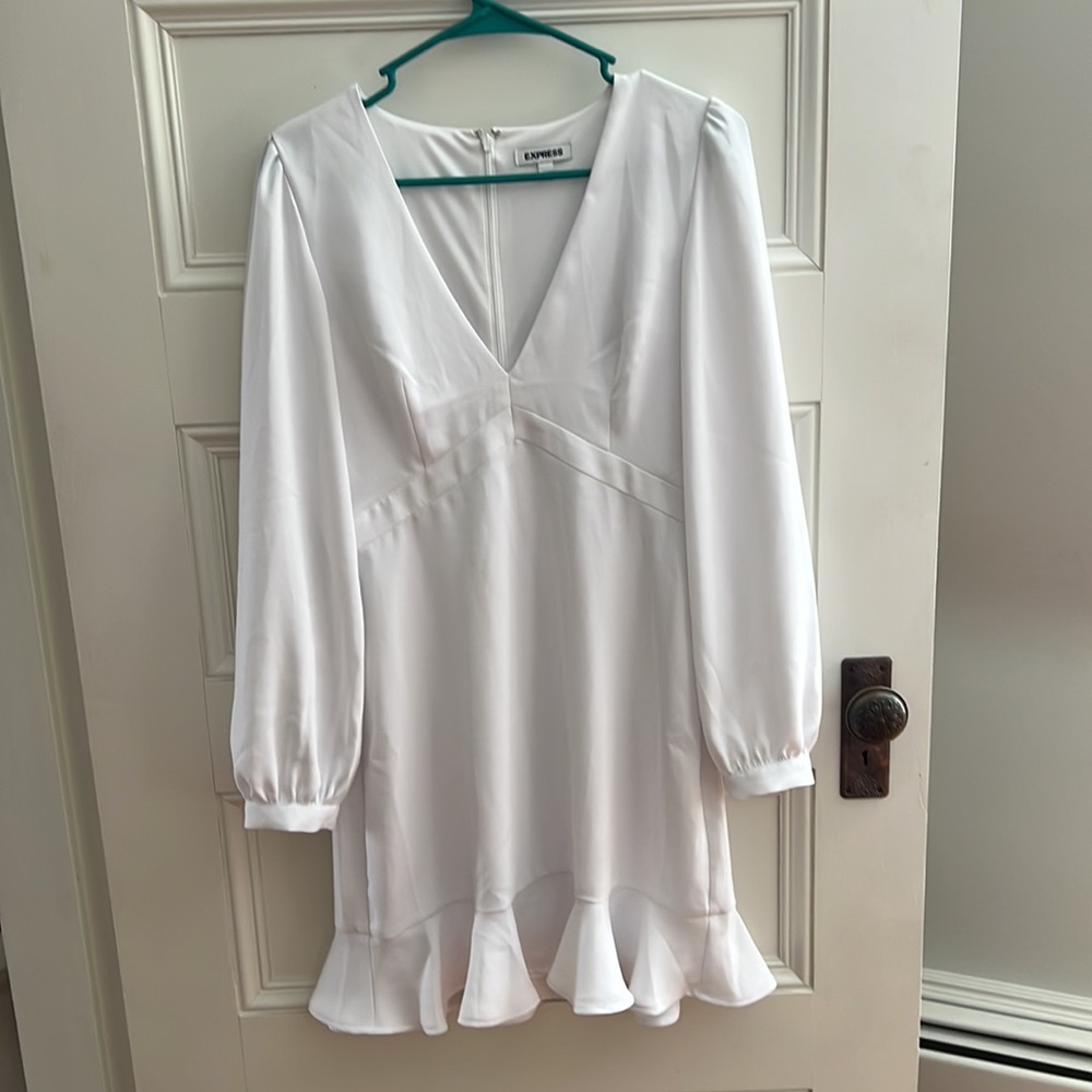Express White Long Sleeve Dress